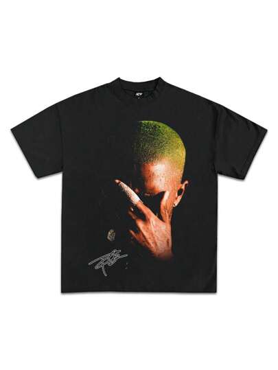 Frank Ocean Blond T-shirt – 100 % bomull, överdimensionerad gymtröja och bekväm träningstopp – Unisex hiphop-musik-tröja med grafisk design och vintage Y2K-motiv
