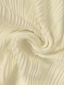 Damen modischer strukturierter einfarbiger kurzer Cardigan - Aprikosenfarben - Übersicht 5