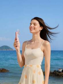 2025新款手持迷你风扇，USB便携式数字显示屏，静音办公桌学生宿舍可充电户外风扇，1个便携式手持风扇，电池供电带LED显示屏，三合一手持/颈挂/桌面风扇，90°可折叠桌面风扇带底座，5档风速睫毛风扇，化妆风扇，万圣节装饰 - 彩色 - 查看 3