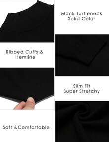 Men's Slim Fit Mock Turtleneck Pullover Sweater Casual Basic Knitted Thermal Sweaters - 灰色 - 查看 10