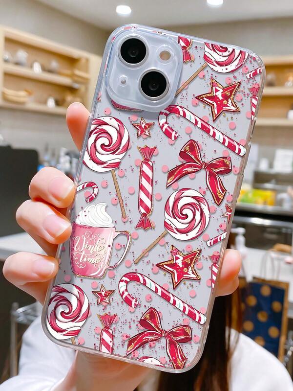 قطعة واحدة من غطاء هاتف وقائي شفاف من مادة TPU بتصميم جرافيك وردي جمالي مضاد للصدمات ومقاوم للبصمات متوافق مع هواتف آيفون 16 برو/16 بلس، 15/15 برو ماكس/15 برو، 11/12/13/14 برو ماكس، 11 برو/11 برو ماكس، 12 برو/12 برو ماكس، 13 برو/13 برو ماكس، 14 برو/14 برو ماكس، غطاء ناعم بتصميم إبداعي أنيق