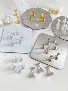 美甲装饰品，跨境热销圆形、方形、多边形金属磁性底座美甲展示架，指甲油架，韩式美甲用品，摄影道具，DIY配件