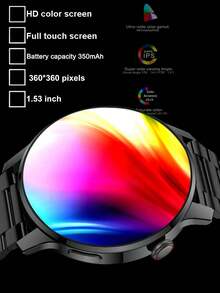 Unisex Sports Round Smart Watch With Call, Pedometer, Alarm Clock, Multi-Sports Modes, Music Remote Control, Stopwatch, Weather - Smart Bracelet - Silver - View 7