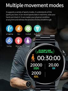 Unisex Sports Round Smart Watch With Call, Pedometer, Alarm Clock, Multi-Sports Modes, Music Remote Control, Stopwatch, Weather - Smart Bracelet - Silver - View 5