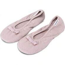 Isotoner Women's Diamond Microterry Ballerina Slippers - Kim cương Taupe - Xem 7