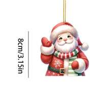 5 Stück Weihnachtsmann Ornamente Dekoration zum Aufhängen, 2D flache Acryl Hänge-Feiertags-Ornamente, Weihnachtsbaum Hänge-Ornamente Weihnachtsdekoration, Feiertags-Party Geschenke, Winter Feiertags-Dekorationen, Weihnachtsdekoration Zuhause, Raumdekoration, Wohnzimmer Dekoration, Klassenzimmer Dekoration, Schlafzimmer Dekoration und Weihnachtsparty Dekoration