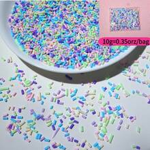 10g/0.35oz Bolsa de Glitter de arcilla polimérica de resina, rociador corto pequeño para manualidades DIY, decoración de estuches de teléfono, elaboración de joyas, mezcla de slime, chispas pastel, rellenos de medias, slume - Multicolor - Ver 6