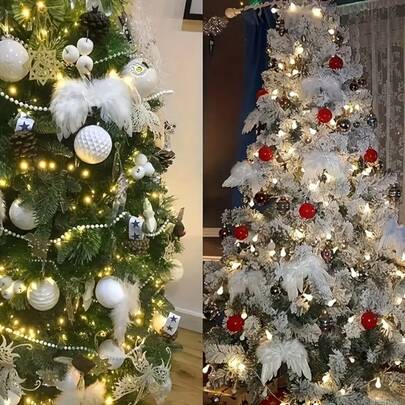 طقم جناح ملاك أبيض قطعة واحدة - مثالي لتزيين شجرة عيد الميلاد، والحرف اليدوية DIY، وديكور المنزل في المناسبات، ديكور عيد الميلاد