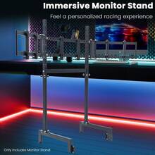 Minneer Triple Screen Monitor Stand For Round Tube Racing Simulator Cockpit - 黑色 - 查看 8