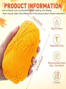 1 pezzo Filo di lana di latte a 5 strati, adatto per realizzare borse, sciarpe, cappelli, maglioni, bambole fai-da-te, 50g/pezzo (confezione casuale) - Multicolore - Visualizzare 4