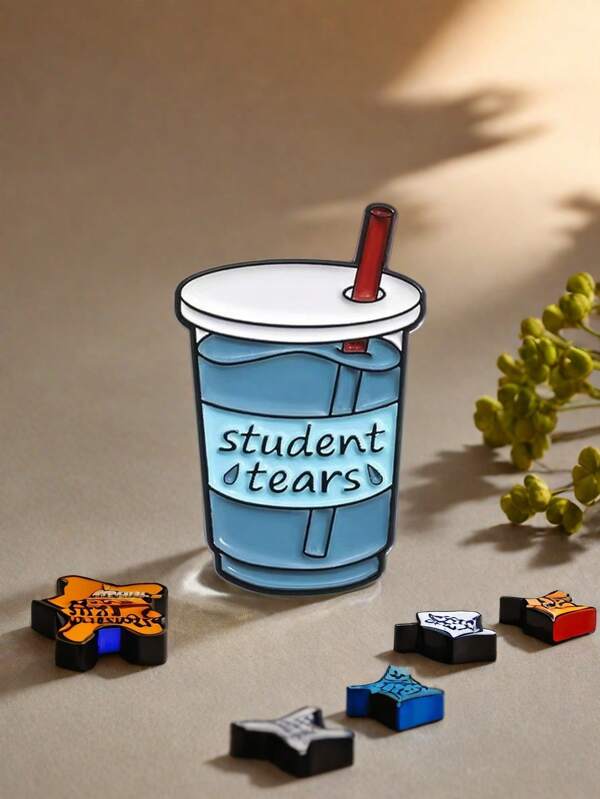 قطعة واحدة دبوس شارة شاي بوبا للطلاب، إكسسوار كرتوني مناسب للرجال والنساء لارتدائه على الملابس والحقائب اليومية