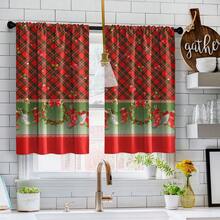 2 Stück Weihnachts-Süßigkeiten-Socken Thema Vorhänge, geeignet zum Dekorieren verschiedener Räume während der Weihnachtszeit, Aufhängestangen-Taschenentwurf für einfache Installation, hochpräziser Köpergewebe mit Rot-Weihnachtsbaum- und Schneeflocken-Süßigkeiten-Socken-Muster Heim-Dekoration Weihnachtsdekorationen Raumdekoration Weihnachtsdekorationen Zuhause