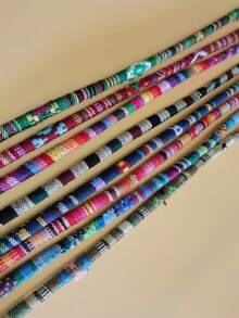 0.6cm/0.24in Bohemian Fabric Wrapped Core Round Cord, Suitable For Jewelry, Hanging Rings, Pet Collars, Slippers And Other DIY Accessories