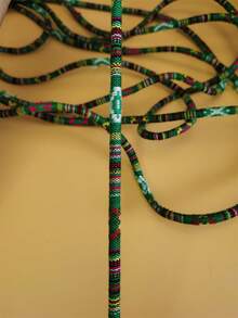 0.6cm/0.24in Bohemian Fabric Wrapped Core Round Cord, Suitable For Jewelry, Hanging Rings, Pet Collars, Slippers And Other DIY Accessories