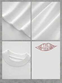 Camiseta gráfica de moda para mujer, estampado de eslogan "Save The Drama For Your Mama", camiseta informal de manga corta, camiseta de mezcla de algodón cómoda y moderna para uso diario, ¡una elegante idea de regalo! - Blanco - Ver 4