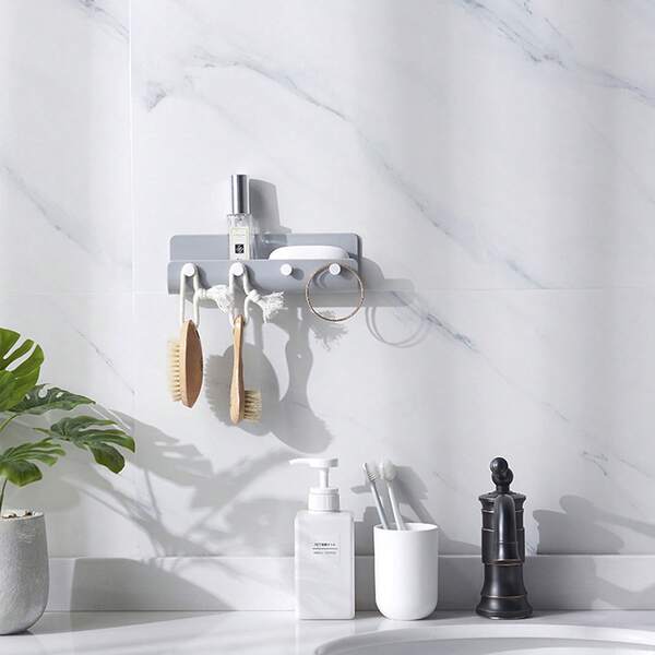 Adhesive Hanging Key Holder No Drilling Kitchen Drying Rack For Key Bracelet Phone Mails