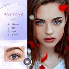 EYESHARE Colored Contact Lenses 2pcs For Eyes PATTAYA Brown Colored Lens Natural Gray Eyes Contact Yearly Blue Beauty Makeup Eyes Lens - 紫色 - 查看 2
