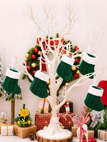 2pcs Mini Christmas Stockings,Knit Stocking,Festive Holiday Fireplace Hanging Socks,For Party Decoration New Year Party Gift Favors Supplies,Personalized Initial Stocking, Family Holiday Xmas Party Decor Birthday - Multicolor - View 7