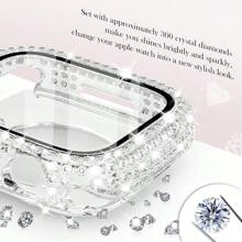 2 In 1 Waterproof Bling Case Compatible With Apple Watch Series 10 42mm Screen Protector Crystals Rhinestone Protective Bumper Face Cover Compatible With Apple Watch 10 42mm Accessories Women Clear Huge Markdown Shockproof Anti-Fall Scratch Resistant Anti-Fingerprint Full Cover Screen Protection Essentials, Applicable To Daily Shield, Office, Home Watch Screen Protector Watch Cover Watch Accessories
