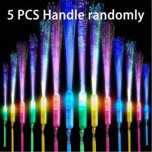 5/10 pièces Bâtons lumineux à fibre optique, bâtons lumineux en mousse LED, bâtons lumineux à fibre optique colorés avec 3 modes d'éclairage - bâtons lumineux à fibre optique, bâtons clignotants LED pour accessoires de fête phosphorescente pour enterrements de vie de garçon/fille, convient pour les fournitures de fête