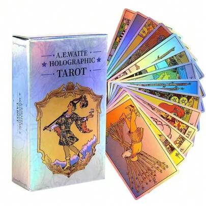 Baraja de Tarot de Refracción de Color Avanzada - Juego completo con acabado luminoso e iconografía esotérica tradicional para practicantes adultos