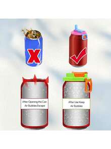 1/2pcs Silicone Straw Lids, Reusable Beverage Can Covers, Ideal For Soda, Canned Drinks, Juices, Food Storage, Parties, Holidays, Travel, Camping, Back To School - Multicolor - View 8