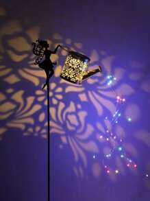 Solar Watering Can Lamp, Equipped With Metal Retro Style Fairy Watering Can Design And Comes With Hook, Reaching IP65 Standard. This Hanging Solar Waterfall Lamp Is Specially Designed For Gardens, Courtyards, Paths, Terraces And Lawns And Other Outdoor Environments. Christmas Gift, It Is An Ideal Choice As A Gift For Gardening Enthusiasts, Holiday Decorations Such As Halloween And Christmas, Best For Christmas