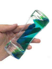 1 szt. Dwukolorowy płynny timer z akrylową obudową w kształcie talii, bez baterii, wyjątkowy dekoracyjny timer do biurka, półki na książki i stolika nocnego, kreatywne dekoracje mebli