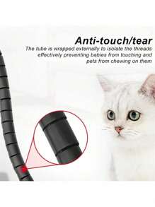 1pc 16MMX3M Cable Organizer Tool With Clips, Bite-Proof Open Style Ethernet Cable Protection Cover For Desktop Or Under Desk Cable Management