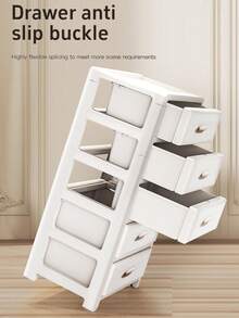 3/4/5/6-poziomowa wielofunkcyjna szuflada z rolkami – składana szafka z pojedynczymi drzwiami – trwała, plastikowa szuflada, oszczędzająca miejsce półka kuchenna na przekąski, napoje, książki, ubrania, odpowiednia do kuchni, salonu, gabinetu i łazienki
