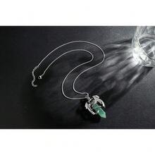XIANNVXI Crystal Healing Stone Necklace For Men Women Amethyst Vintage Dragon Necklace Cool Simple Retro Natural Reiki Spirtural Witch Gemstone Pendant Jewelry-901744 - C-綠色東陵石 - 查看 4
