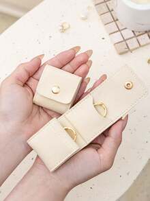 Simple Portable Compartment Jewelry Bag Ring Storage Bag, Travel Earring Ring Jewelry Storage Bag, Portable Travel Storage Bag To Carry With You To Prevent Ring Loss, Essential Storage Versatile Tool Kit Jewelry Storage Box - Multicolor - View 3