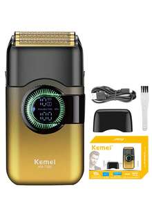 KEMEI KM-T389 男士电动剃须刀，双浮动刀片，男士理发器，胡须护理，男士剃须刀，面部修剪器，适合旅行，送给男友的礼物，万圣节礼物 - 彩色 - 查看 11