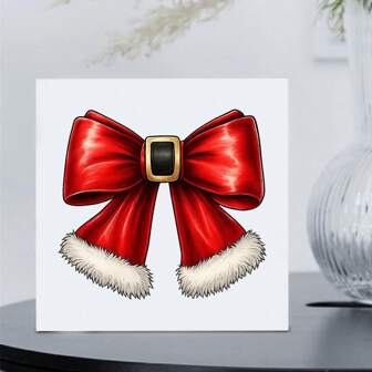 Decorative Plaque & Signs Christmas Santa Bow, Cute Office Desk Decor, Christmas Gift, Wall Art For Living Room, Farmhouse Kitchen Decor, Unique Gifts For Women