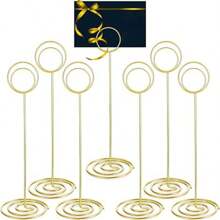 10 buc., suporturi pentru numere de masă cu înălțimea de 8,75 inch/22 cm - stil cerc păun auriu - suport pentru carduri de loc cu clemă foto, suporturi pentru numere de masă, suport pentru etichete de preț, suporturi pentru fotografii, calitate excelentă, durabile și robuste pentru petreceri de nuntă, festivaluri, sărbători, Ziua Națională, Ziua Îndrăgostiților, absolviri, recepții, restaurant, reuniuni de familie, petrecere la ceai, mementouri la birou, citire de cărți de tarot, piesă centrală pentru casă, afișare decorațiuni.