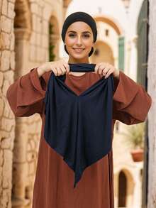 1 pieza Diadema versátil de unicolor para mujer, pañuelo para la cabeza simple, pañuelo musulmán transpirable para protección solar, hiyab de viscosa ligero adecuado para turbante diario