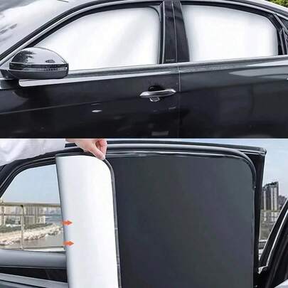 Easypie Selection 4PCS/2PCS Magnetic Car Window Shades - Titanium Silver Side Sunshades For SUV/Sedan, Front & Rear Privacy Curtains
