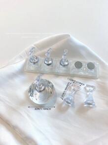 亚克力极光彩虹色矩形钻石形状美甲展示架，树脂水晶珠水钻复古韩国花朵激光 DIY 家居和户外女士母亲姐妹妻子女友婚礼美甲沙龙美容情人节使用