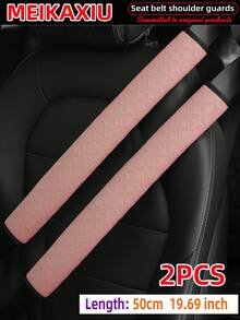 MEIKAXIU 50cm/19.69in PU Leather Embossed Comfortable Soft Extended Car Shoulder Pad, Universal Car Decor Accessory, Safety Belt Protector To Relieve Pressure And Prevent Tightness
