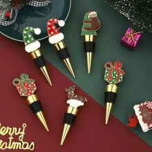 Weihnachts-Hund & Bär geformter Weinflaschen-Verschluss, kreatives Verschluss-Geschenk für Weihnachtsferien - Verschiedenfarbig - Übersicht 1