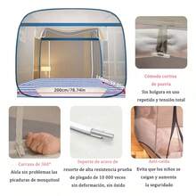 Mosquitera plegable gazebo cama 150*200*150m Nueva tienda de campaña plegable con mosquitera y diseño de puerta con cremallera, uso doméstico, uso al aire libre, anti-mosquitos y anti-insectos, no requiere montaje,Mosquitera Plegable para Camas con Doble Puerta e Inferior de Red para bebés, Adultos, Viajes, Camping, al Aire Libre, antimosquitos Puede evitar bocados en las redes de mosquitos e infectarse con enfermedades. Este es un gran producto - 1,5*2 azul claro - Ver 4