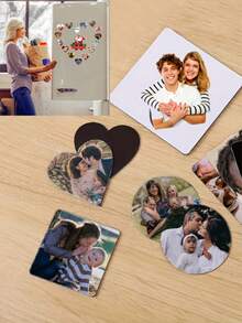 Customized Photo Heat Transfer Refrigerator Magnet, DIY Personalized Shaped Magnetic Refrigerator Sticker, Perfect For Refrigerator, Whiteboard And Storage Cabinet, Customized Baby Photo, Family Photo, Mother's Day Gift, Perfect Gift For Kids