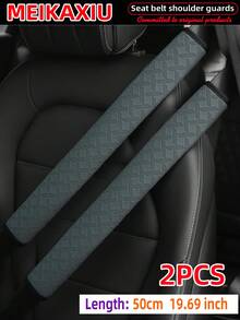 MEIKAXIU 50cm/19.69in PU Leather Embossed Comfortable Soft Extended Car Shoulder Pad, Universal Car Decor Accessory, Safety Belt Protector To Relieve Pressure And Prevent Tightness