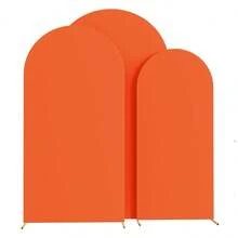 6.6ft, 7.2ft Orange Backdrop Arch, Adjustable Elastic Canvas Arch Canopy, Suitable For Wedding Arch, Birthday Party Decor (Arch Frame Not Included, Only Backdrop Cloth) - Orange - View 9
