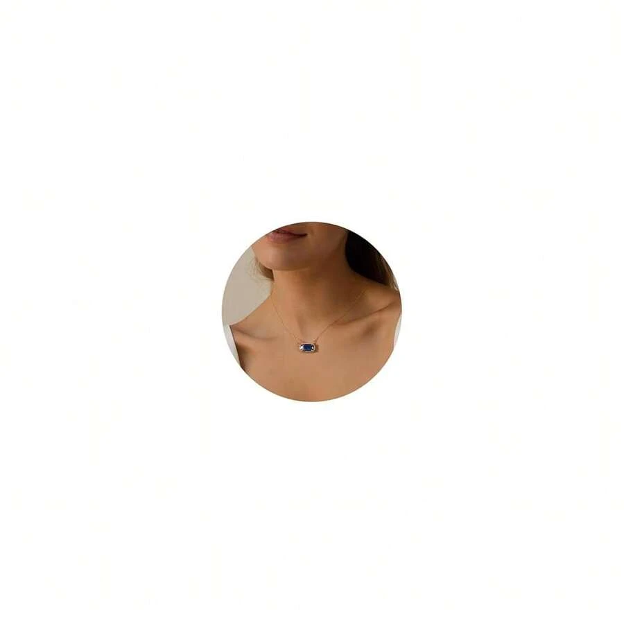 Birthstone Necklace For Women 14k Gold Plated Preppy Oval Stone Necklaces Pendant Necklaces Birthday Gifts For Women Mom Wife Friends-307968 - 九月藍寶石 - 查看 1