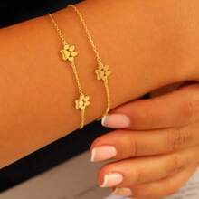 [Custom]Paw Print Name Bracelet, Personalized Tiny Dog Paw Bracelet, Minimalist Paw Bracelet, Animal Bracelet, Pet Bracelet, Personalized Bracelet,Christmas Gift Supplies - Multicolor - View 9