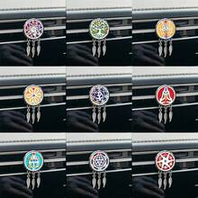 1pc New Crystal Stone Chakra Car Air Freshener Diffuser Clip With 10pcs Pads Dreamcatcher Car Air Freshener Outlet Decorations Vent Clips Leaf Aromatherapy Diffuser Open Locket Pendant Pendant Door Interior Accessories - Silver - View 10