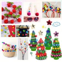 100 pièces/200 pièces Pompons pailletés colorés, pompons brillants, pompons moelleux de Noël, matériaux de décoration artisanale DIY