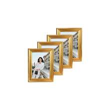1pc/4pcs Luxury Gold Photo Frames, 3D Edge Design, 3.5x5", 4x6", 5x7", 6x8", 8x10" Options, Decor For Living Room, Bedroom, Office, Wedding, Anniversary, Christmas, Pet Memorial, Comes With Random Photo Paper (For Reference Only)