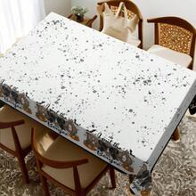 1pc/10pcs Halloween BOO Bow Tablecloth, Waterproof And Stain-Resistant, Easy To Clean, Suitable For Dinner, Picnic, Dining Table, Party, Home Decor, Indoor And Outdoor Use, Available In Multiple Sizes